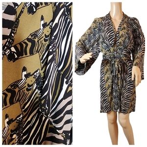 Banana Republic Issa London Zebra print kimono sleeve dress.  Rayon.  Size 0.